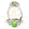 Peridot & diamond three stone ring in Pakistan