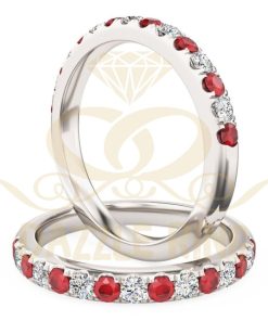 Ruby & diamond nine stone eternity ring in Pakistan