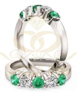 Fifteen stone emerald & diamond eternity ring in Pakistan